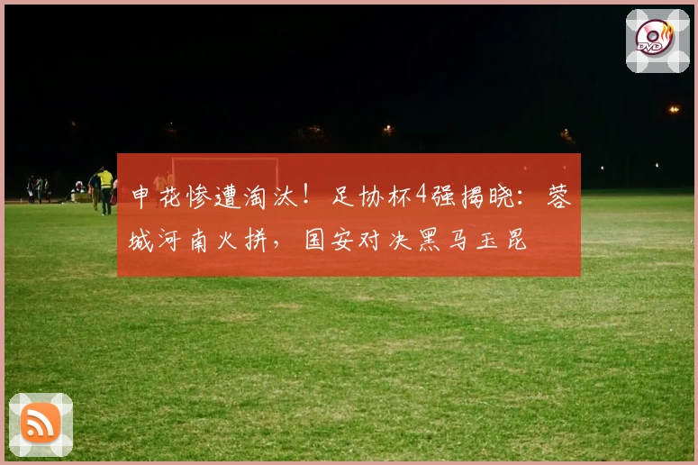 申花惨遭淘汰！足协杯4强揭晓：蓉城河南火拼，国安对决黑马玉昆